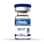 Tirzepatide research peptide vial — dual GIP/GLP-1 receptor agonist, 99% purity, LiveWell Peptides