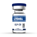 Retatrutide research peptide vial — triple GLP-1/GIP/glucagon agonist, 99% purity, LiveWell Peptides