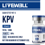 KPV 10mg research peptide vial, 99% purity, research use only — LiveWell Peptides