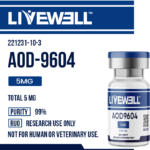 AOD-9604 5mg research peptide vial — LiveWell Peptides