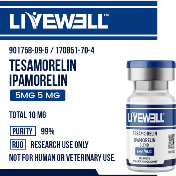 Tesamorelin / Ipamorelin Blend — GHRH (1-44) + GHSR Stack | Research Grade